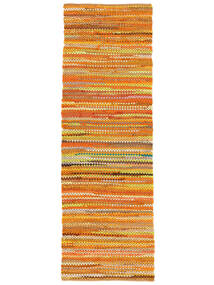 Ronja - Amarelo Tapete 80X250 Moderno Tecidos À Mão Tapete Passadeira Castanho Claro/Bege Escuro (Algodão, Índia)