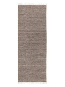 Melange - Brun Teppe 80X250 Ekte Moderne Håndvevd Teppeløpere Lys Grå/Mørk Grå (Ull, India)