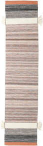 Fenix - Castanho Alaranjado Tapete 80X250 Moderno Tecidos À Mão Tapete Passadeira Cinzento Claro/Luz Rosa (Lã, Índia)