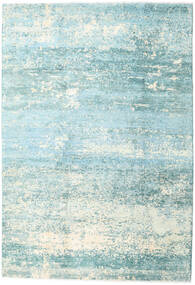 Damask Collection Tapis 193X282 Moderne Fait Main Bleu Turquoise/Bleu Clair ( Inde)