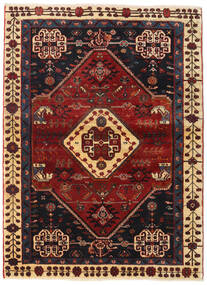 Ghashghai Teppich 108X148 Echter Orientalischer Handgeknüpfter Dunkelrot/Schwartz (Wolle, Persien/Iran)