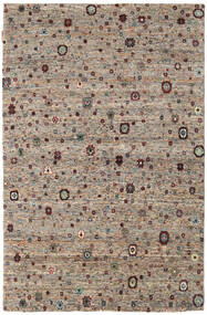Gabbeh Loribaft Matto 138X197 Moderni Käsinsolmittu Vaaleanharmaa/Tummanruskea (Villa, Intia)