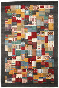 Gabbeh Loribaft Matto 204X306 Moderni Käsinsolmittu Tummanharmaa/Beige (Villa, Intia)