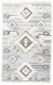 Pet Yarn Kelim Matta 160X230 Äkta Modern Handvävd Ljusgrå/Vit/Cremefärgad/Beige ( Indien)