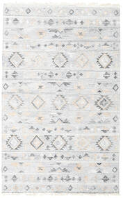 Pet Yarn Kelim Matta 160X230 Äkta Modern Handvävd Vit/Cremefärgad/Ljusgrå ( Indien)