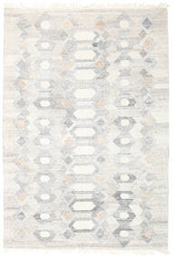 Pet Yarn Kelim Matta 160X230 Äkta Modern Handvävd Ljusgrå/Beige ( Indien)