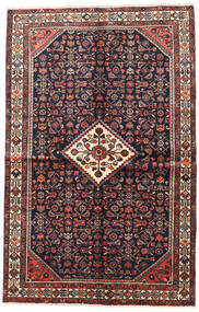 Hosseinabad Tapete 150X230 Oriental Feito A Mão Azul Escuro/Vermelho Escuro (Lã, Pérsia/Irão)