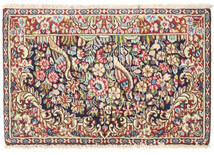 Kerman Vloerkleed 55X88 Echt Oosters Handgeknoopt Lichtbruin/Donkergrijs (Wol, Perzië/Iran)