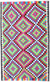 Kelim Fars Vloerkleed 200X315 Echt Oosters Handgeweven Beige/Roze (Wol, Perzië/Iran)