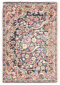 Kerman Vloerkleed 55X88 Echt Oosters Handgeknoopt Donkergrijs/Wit/Creme (Wol, Perzië/Iran)