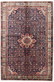 Hosseinabad Tapete 142X215 Oriental Feito A Mão Preto/Vermelho Escuro (Lã, Pérsia/Irão)