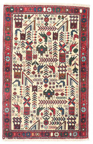 Rudbar Matto 77X120 Itämainen Käsinsolmittu Beige/Tummanpunainen (Villa, Persia/Iran)