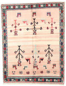 Gabbeh Kashkooli Tapis 150X190 Moderne Fait Main Rose Clair/Beige (Laine, Perse/Iran)