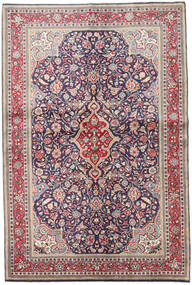 Sarough Tapis 135X204 D'orient Fait Main Gris Clair/Violet Foncé (Laine, Perse/Iran)