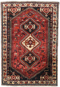 Shiraz Teppich 163X233 Echter Orientalischer Handgeknüpfter Dunkelrot/Schwartz (Wolle, Persien/Iran)