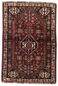 Ghashghai Teppich 105X154 Echter Orientalischer Handgeknüpfter Dunkelbraun/Dunkelrot (Wolle, Persien/Iran)