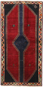 Ghashghai Teppich 105X212 Echter Orientalischer Handgeknüpfter Rot/Schwartz (Wolle, Persien/Iran)