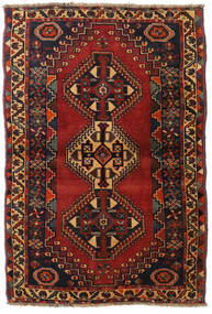 Ghashghai Teppich 105X155 Echter Orientalischer Handgeknüpfter Schwartz/Dunkelrot (Wolle, Persien/Iran)