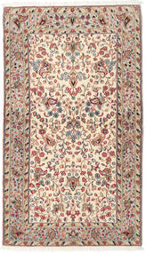 Kerman Vloerkleed 92X160 Echt Oosters Handgeknoopt Beige/Lichtbruin (Wol, Perzië/Iran)