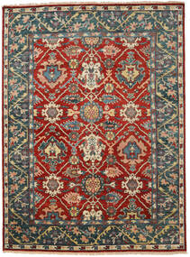 Kazak Indo Covor 275X362 Orientale Lucrat Manual Gri Închis/Roșu-Închis Mare (Lână, India)