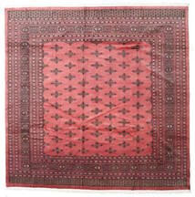 Pakistan Bokhara 2Ply Vloerkleed 243X243 Echt Oosters Handgeknoopt Vierkant Donkerrood/Lichtroze (Wol, Pakistan)