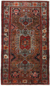 Hamadan Rug 128X224 Authentic Oriental Handknotted Dark Red/Dark Brown (Wool, Persia/Iran)
