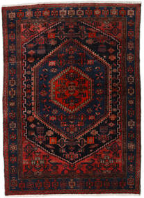 Hamadã Tapete 132X186 Oriental Feito A Mão Castanho Escuro/Vermelho Escuro (Lã, Pérsia/Irão)