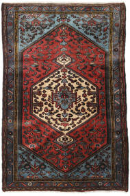 Hamadã Tapete 129X195 Oriental Feito A Mão Castanho Escuro/Cinza Escuro (Lã, Pérsia/Irão)