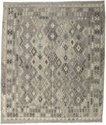 Kelim Afghan Old Style Vloerkleed 248X286 Echt Oosters Handgeweven Lichtgrijs/Donkergrijs (Wol, Afghanistan)