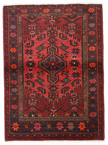Hamadã Tapete 99X136 Oriental Feito A Mão Vermelho Escuro/Castanho Alaranjado (Lã, Pérsia/Irão)