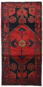 Hamadã Tapete 100X203 Oriental Feito A Mão Vermelho Escuro/Azul Escuro (Lã, Pérsia/Irão)