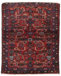 Hamadã Tapete 106X135 Oriental Feito A Mão Castanho Escuro/Vermelho Escuro (Lã, Pérsia/Irão)