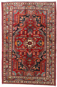 Hamadã Tapete 135X204 Oriental Feito A Mão Vermelho Escuro/Castanho Escuro (Lã, Pérsia/Irão)
