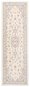 Наин 9La Ковер 80X245 Ковры Ручной Работы Бежевый/Светло-Серый (Шерсть/Шелк, Персия/Иран)