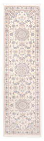Наин 9La Ковер 85X300 Ковры Ручной Работы Бежевый/Белый/Кремовый (Шерсть/Шелк, Персия/Иран)