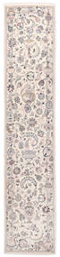 Наин 9La Ковер 73X350 Ковры Ручной Работы Бежевый/Светло-Серый (Шерсть/Шелк, Персия/Иран)