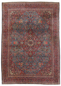 Kashan Tapete 240X339 Oriental Feito A Mão Preto/Vermelho Escuro (Lã, Pérsia/Irão)